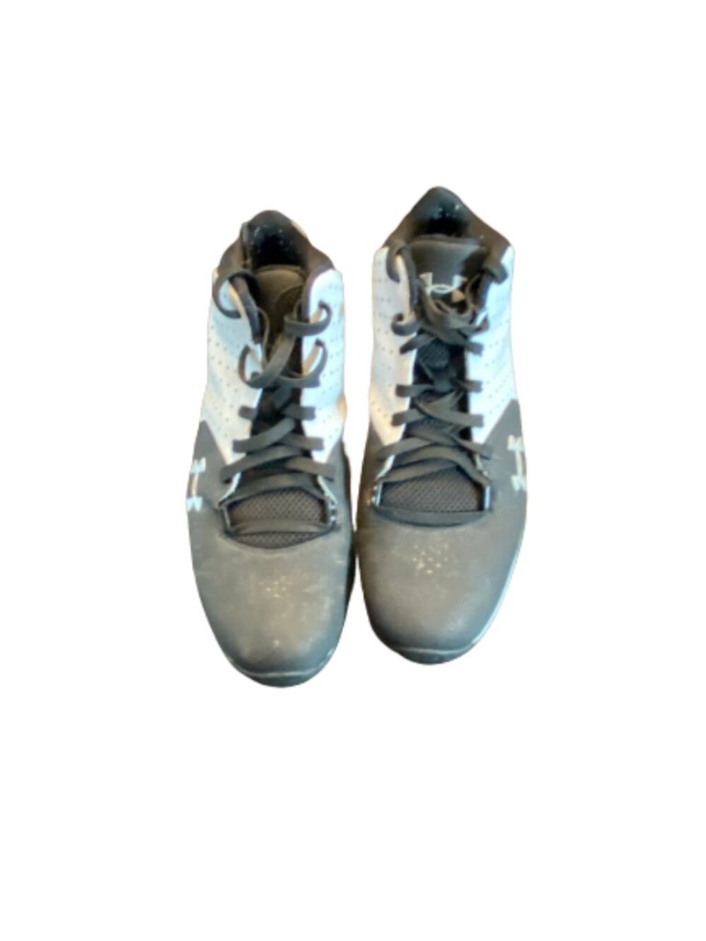 Under Armour MicroG 1222925-100 Sz 13 Black  White Leather Basketball Men Shoes